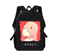 Sac à dos DARLING in the FRANXX Anime 16 pouces imprimé 3D pour enfants, cartable primaire pour garçons et filles, cartable pour écoliers Noir