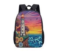 Sac à dos de 43,2 cm sur le thème de l'océan pour enfants et adolescents - Cartable imprimée de dessin animé vif, 12, L, Minimaliste