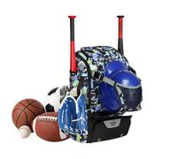 Sac à dos de baseball - Sac de sport pour équipement de rangement | Polyester robuste avec compartiment à chaussures ventilé, sangles de support de batte pour jeunes adultes, 53,3 x 35,6 x 22,9 cm