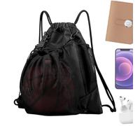 Sac à dos de basket-ball avec sac en maille, sac à dos pliable avec cordon de serrage, sac à dos de sport de grande capacité, léger, pour randonnée, yoga, camping, activités de plein air, 46 x 44 x 6