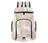 Sac à dos de basket-ball, sac de sport avec compartiment pour ballon et chaussures pour football, football, volley-ball, natation, gym, voyage, lapin avec muguet papillon