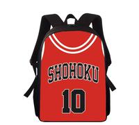 Sac à dos de basket-ball Slam Dunk Anime 16 pouces imprimé 3D pour enfants, cartable primaire pour garçons et filles, cartable pour écoliers Noir