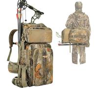 Sac à dos de chasse à l'arc pour homme - Motif camouflage - Sac à dos composite avec support pour archet - Pour élan, dinde, ours et cerf (version mise à jour)