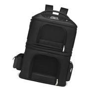 Sac à Dos de Chat Double Couche Noir, Bandoulière Réglable pour Transport Facile et Confort Optimal, Accessoire Pratique pour Chat et Petit Chien