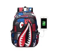 Sac À Dos De Collège _ Élève du Secondaire Sac À Dos D' Ordinateur USB Mâle Extérieur Sac À Dos De Requin Élève De L'École Élémentaire , Chargement De La Version Améliorée De Spider King