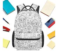Sac à dos de coloriage à faire soi-même avec imprimé vache, Vache | Sac décontracté d'extérieur pour filles, parents, trajets quotidiens, voyage, vacances, bibliothèque, pique-nique, camping
