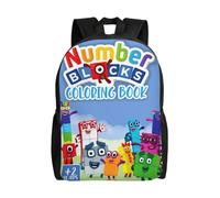 Sac à dos de coloriage Numberblocks pour adolescent, cartable en toile unisexe, HXN2015 Noir