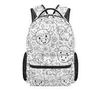 Sac À Dos De Coloriage Sac Bandoulière Décontracté Fait Main Imprimé Vache | Sac Pour Ordinateur Portable Étudiant Pour Trajets Quotidiens Colonies Voyages Vacances Bibliothèque Camping Courses
