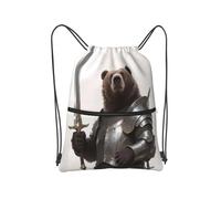 Sac à dos de danse avec cordon de serrage pour les vacances, Ours portant armo, One Size