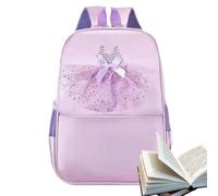 Sac à dos de danse de ballet - Sac à dos de gymnastique rose pour tout-petits | Sac à dos pour filles Sac à dos de danse de ballet, sac à dos scolaire élégant de grande capacité pour fille, violet