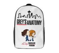 Sac à dos de dessin animé Grey's Anatomy, sac à bandoulière basique, cartable, sac à dos - XTYD1679 Noir