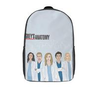 Sac à dos de dessin animé Grey's Anatomy, sac à bandoulière basique, cartable, sac à dos - XTYD1714 Noir