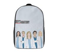 Sac à dos de dessin animé Grey's Anatomy, sac à bandoulière basique, cartable, sac à dos - XTYD1714 Noir