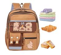 Sac à dos de dessin animé, sac à dos de dessins animés de Capybara | Étudiants Cartoon de Sackepack Cartoon Capybara - Organisateur de papeterie à imprimerie à la mode avec des sangles confortables