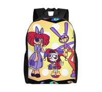 Sac à dos de dessin animé The Amazing Digital Circus, sac à dos décontracté et réglable, sac d'école unisexe pour ordinateur portable, sac de voyage léger et grande capacité, carta Noir