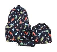 Sac à dos de grande capacité à motif de voiture de dinosaure pour le transport sur deux épaules, adapté aux élèves du primaire de la 3e à la 6e année. Sac à dos léger et réduit la (Black, One Size)