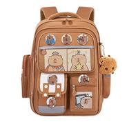 Sac à dos de imperméable à compartiments multiples de grande | Jolis badges et breloques de sac pour enfants, garçons, filles, livres, papeterie, outils, école, voyage