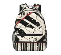 Sac à Dos de Loisirs Loisir Sac à Dos pour Enfants Touches de piano noires et blanches, notes de musique, art avec compartiment Cartable Scolaire pour Garçons Enfant Cadeaux 29X40cm