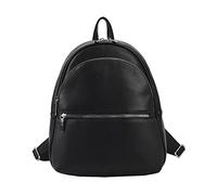 Sac à dos de loisirs pour femme en cuir souple décontracté Sac à dos d'école, sac à dos de voyage tendance pour filles, Noir , As shown in the figure