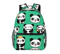 Sac à Dos de Loisirs Unisex Sac à Dos Enfant Dessins de pandas mignons en dessin animé Léger Cartable Scolaire pour Garçons Cadeaux Outdoor 29X40cm