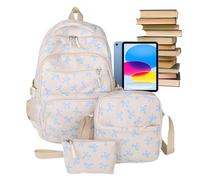 Sac à dos de mode pour femmes, sac à dos pour ordinateur portable Bowknot, organisateur cosmétique de grande capacité léger pour les enseignants en voyage, avion d'affaires touristique en plein air