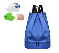 Sac à dos de natation étanche, sac à dos d'entraînement pour la salle de gym, sac de natation humide et sec, sac de rafting de grande capacité, fermeture éclair sûre pour sortir, bleu, Voir
