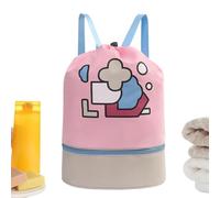 Sac à dos de natation pour - Sac à dos de bain imperméable en tissu Oxford de dessin animé - Bretelles réglables - Grande capacité - Sac de piscine pour filles et, Rose, Voir
