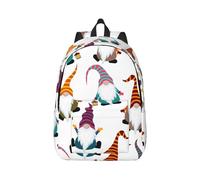 Sac à dos de Noël drôle en toile nain pour ordinateur portable, protection contre l'eau et sangles ergonomiques pour le travail d'affaires pour l'université, Noir , M