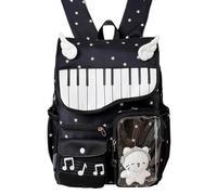 Sac à dos de piano mignon et élégant à pois avec, Noir , Voir description | Sac à dos de piano ludique pour filles et femmes pour étudier, travailler, traîner, excursions quotidiennes et