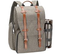 Sac à dos de pique-nique pour 4 personnes avec grand sac isotherme, panier de pique-nique avec pochette à vin, couverture de pique-nique imperméable et ensemble de couverts. Parfait pour la plage, le