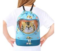 Sac à Dos de Piscine pour - Sac à Dos en Tissu avec Cordon de Serrage | Compartiment de Rangement | Design de Dessin animé léger avec séparation Humide et Sec et Construction Durable offrant