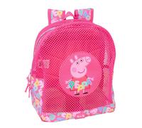 Safta Sac à dos de plage anti-sable Peppa Pig – Poignées, nettoyage facile, confortable – Rose 32x12x38 cm