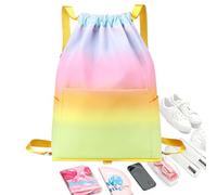 Sac à dos de plage avec cordon de serrage pour homme et femme, grande capacité, sac à dos portable respirant pour sports nautiques, amis, famille, gym, sports décontractés, natation, Dégradé