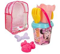 ColorBaby Disney 48229 Minnie Mouse Ensemble Seau de Plage pour Enfant avec Sac à Dos, Pelle, râteau, arrosoir et Accessoires, Jouets d'été pour Enfants et bébés