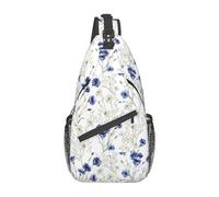 Sac à dos de poitrine oblique élégant à motif floral dessiné à la main - Petit sac pour le voyage et le travail - Fleur dessinée à la main - Taille unique - Fleur dessinée à la main - Rozmiar