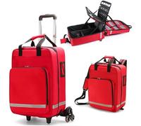 Sac à dos de premiers secours portable avec chariot, sac à dos multifonctionnel amovible de grande capacité pour les traumatismes EMT, EMS, ambulanciers paramédicaux, a