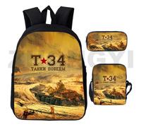 Sac à dos de randonnée 3D World of Tanks, jeu War Thunder, pour élèves du primaire, lot de 3 sacs à dos Gerand Tanks Noir
