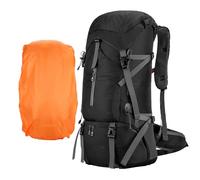 Sac à dos de randonnée - 70 l - Sac de grande capacité - Voyage pliable portable - Support d'épaule rembourré ergonomique - Matériau en tissu ventilé - Construction robuste - Longue distance, Noir