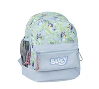 Sac à dos de randonnée Bluey - Couleur bleue - 23x27x15 cm - Fabriqué en polyester - Plusieurs poches - Ceinture et poignées réglables - Impression Bluey - Produit Original Fabriqué en Espagne