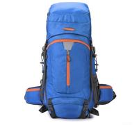 Sac à dos de randonnée imperméable de 60 l avec housse de pluie - Compagnon de voyage pour l'alpinisme, la randonnée et l'exploration en plein air (bleu foncé)