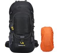 sac à dos de randonnée léger et étanche 60L avec protection contre la pluie, sac à dos de jour pour le sport en plein air, sac de voyage multifonctionnel pour l'escalade, le camping et les voyages, no