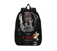 Sac à dos de randonnée Odin grande capacité à la mode Marvel Thor Film Odin pour les employés de bureau, sac de maternelle pour cadeaux Noir