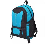vidaXL Sac à dos de randonnée 40 L Polyester 600D Hydrofuge Noir et bleu