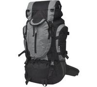 vidaXL Sac à Dos de randonnée XXL 75L Noir et Gris Sac à Dos pour Camping Voyage