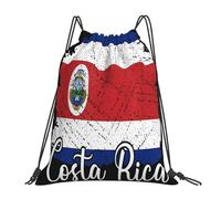 Sac À Dos De Rangement Drapeau du Costa Rica Pliable Sac À Dos avec Cordon Étanche Sporttasche Mit Kordelzug pour Homme Fußball Basket-Ball 39X46Cm
