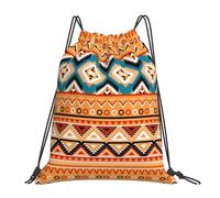 Sac À Dos De Rangement Motifs Ethniques Aztèques Réglable Sac À Dos À Cordon Résistant Sporttasche Mit Kordelzug pour École Femme Voyage 39X46Cm