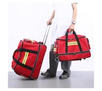 Sac à dos de secours avec châssis roulant, grand format pour interventions | Oxford 1200D déperlant, ouverture zippée complète, poches multiples, bandes réfléchissantes, bretelles rembourrées