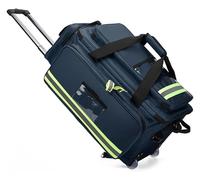 Sac à Dos de Secours Roulant avec Chariot Détachable, Grande Trousse de Premiers Secours Organisée pour Maison, Voyage & Urgence - Rouge/Bleu