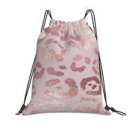 Sac à dos de sport à cordon de serrage, imprimé léopard, guépard, or rose, résistant à l'eau, pour femmes et hommes