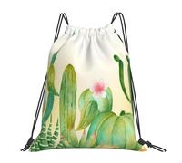 Sac à dos de sport à cordon de serrage, motif cactus figue de Barbarie, sac de sport résistant à l'eau, pour femmes et hommes